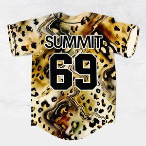John Summit Leopard Pattern Baseball Jersey For EDM Festivals